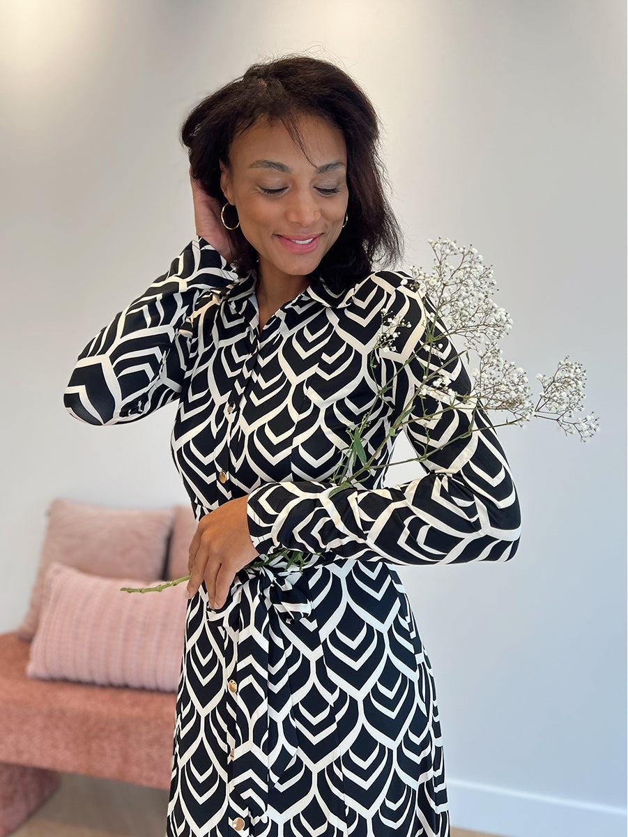 Blousejurk zwart wit online