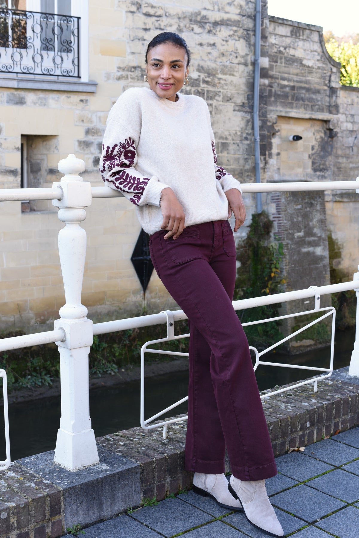 Folyrose jeans bordeaux
