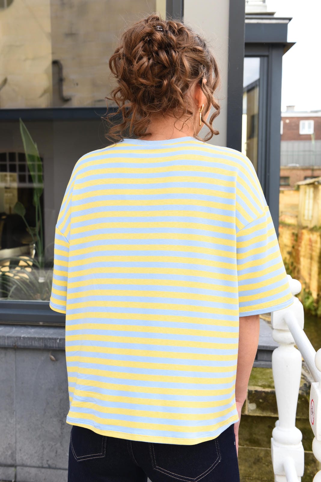 Yellow/Blue Gestreept T-Shirt