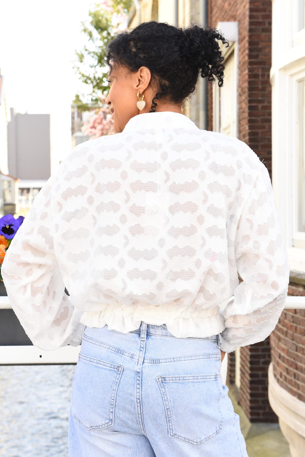 Blanco Blouse met Rits