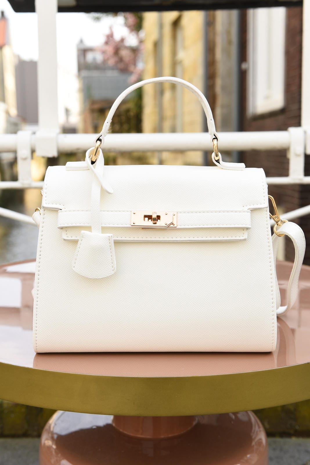 Hello White Medium Formaat Handtas