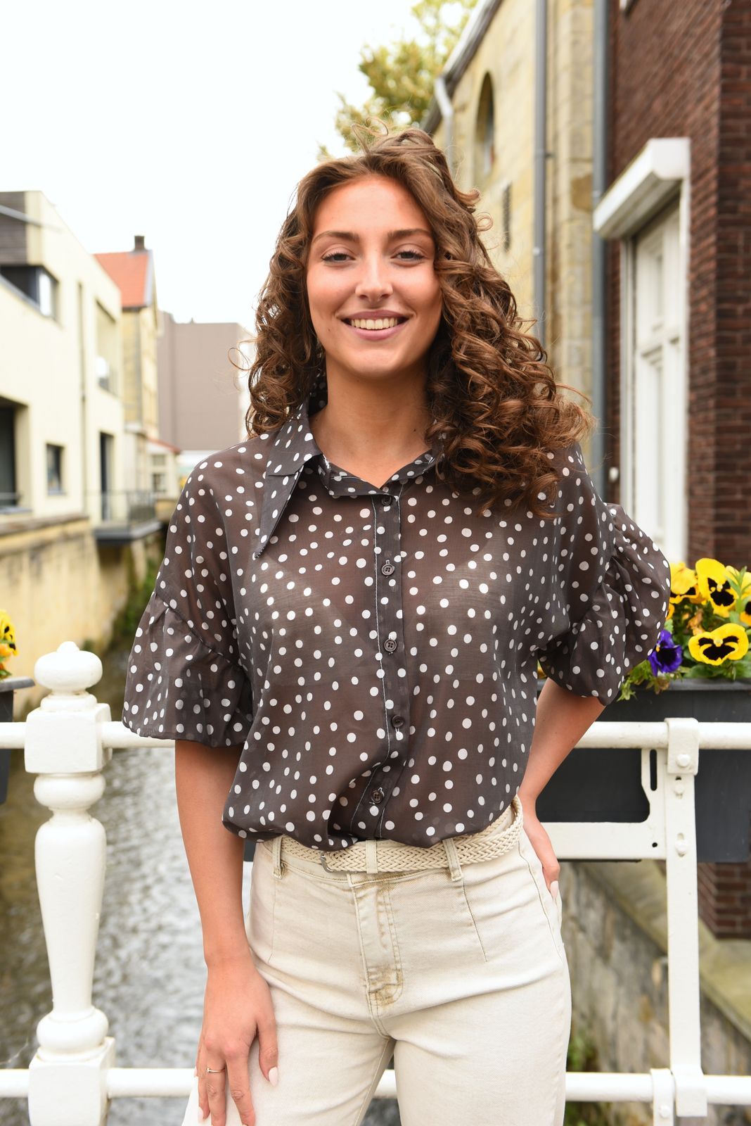 Olive Dot Blouse in 3 kleuren