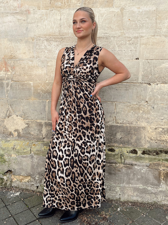 Luipaardprint Maxi-jurk