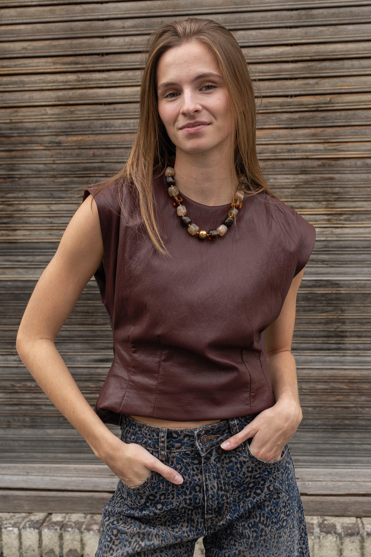 Vareza Leather Top