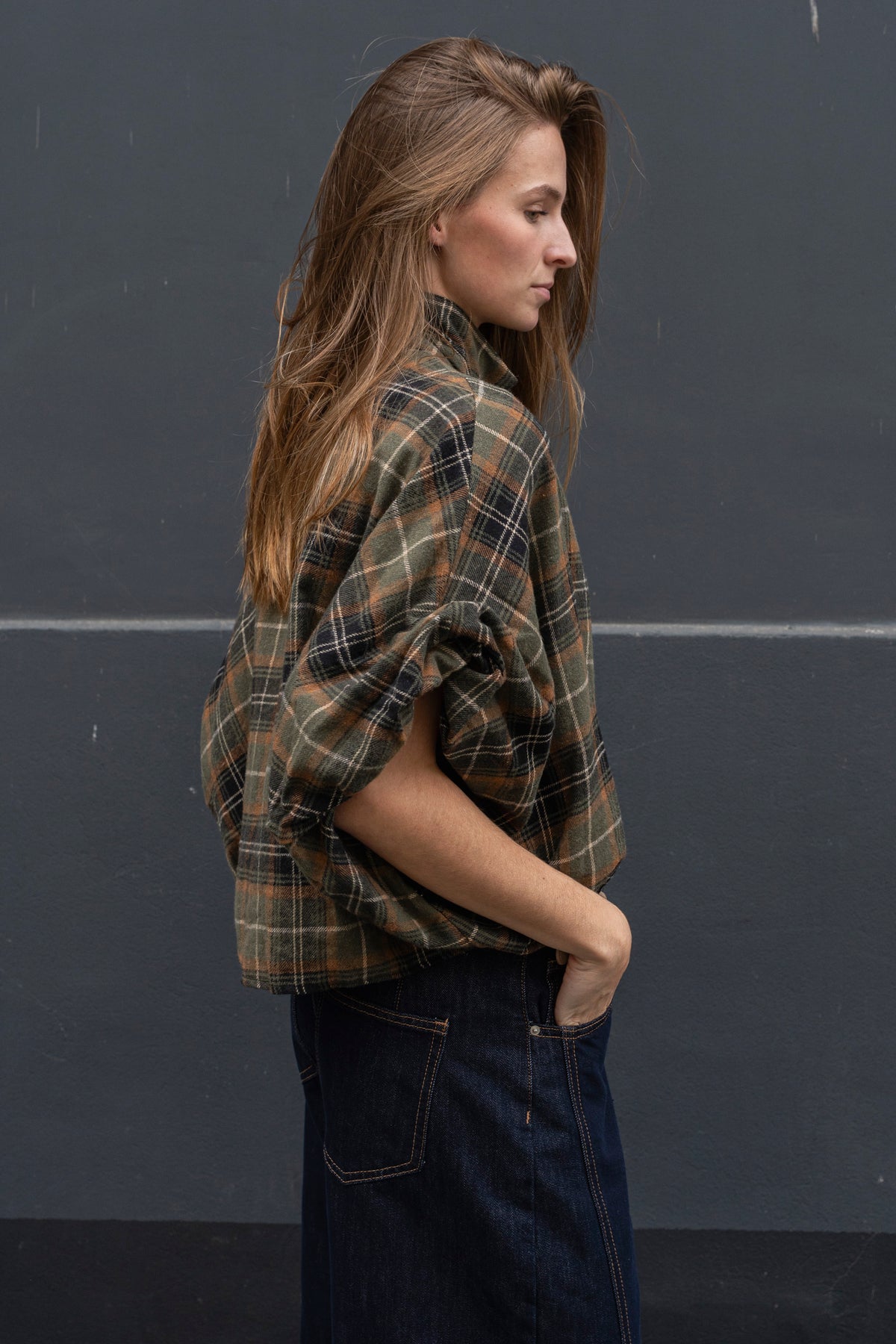 Jady Check Balloon Jacket