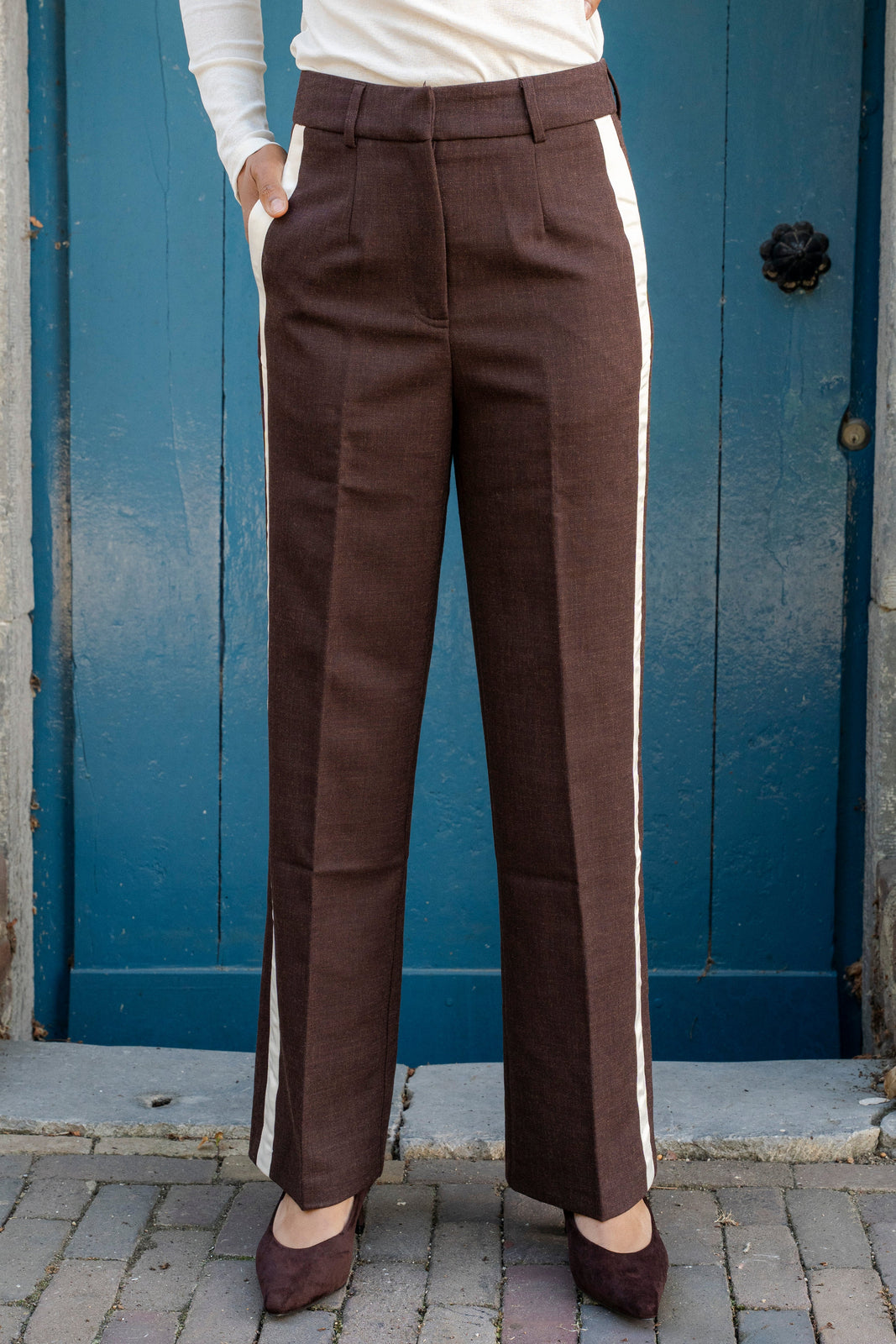 Mocha Stripe broek