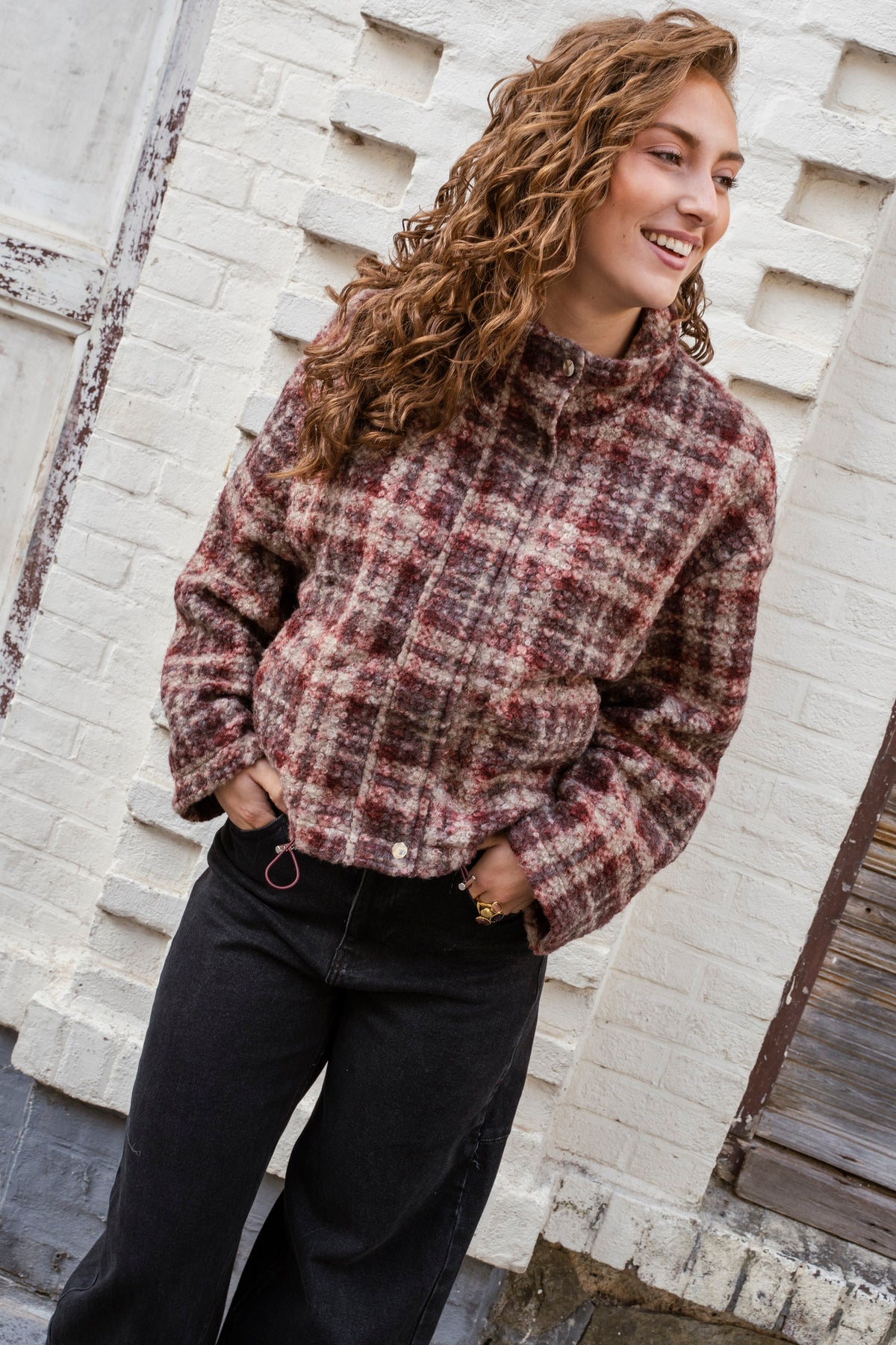 Leticia Teddy Check Jacket