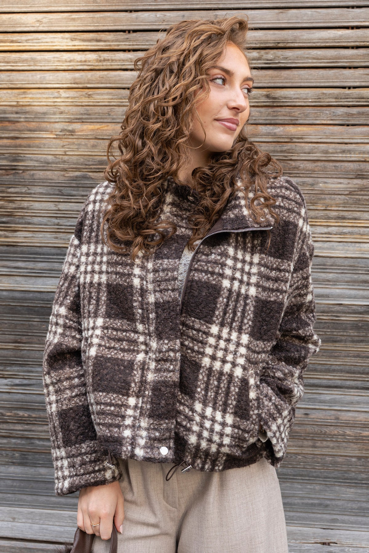 Leticia Teddy Check Jacket