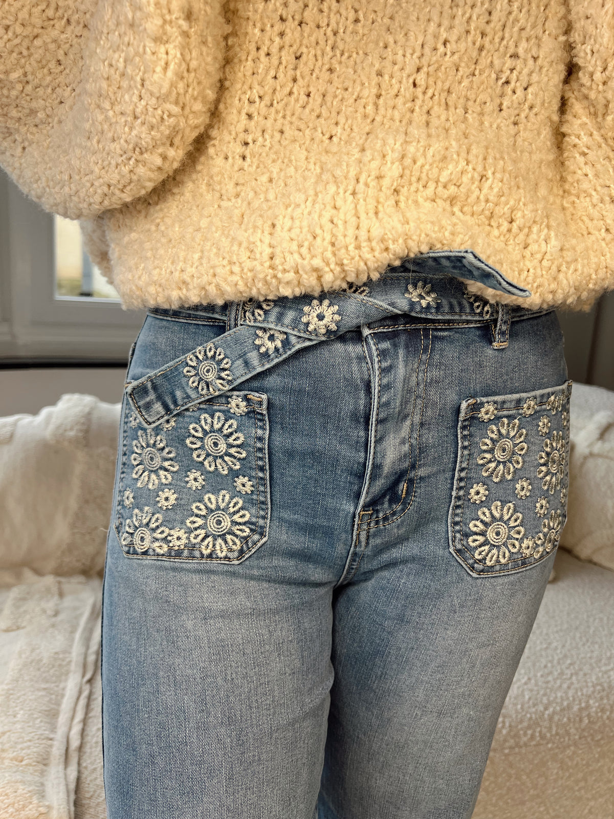 Flower jeans