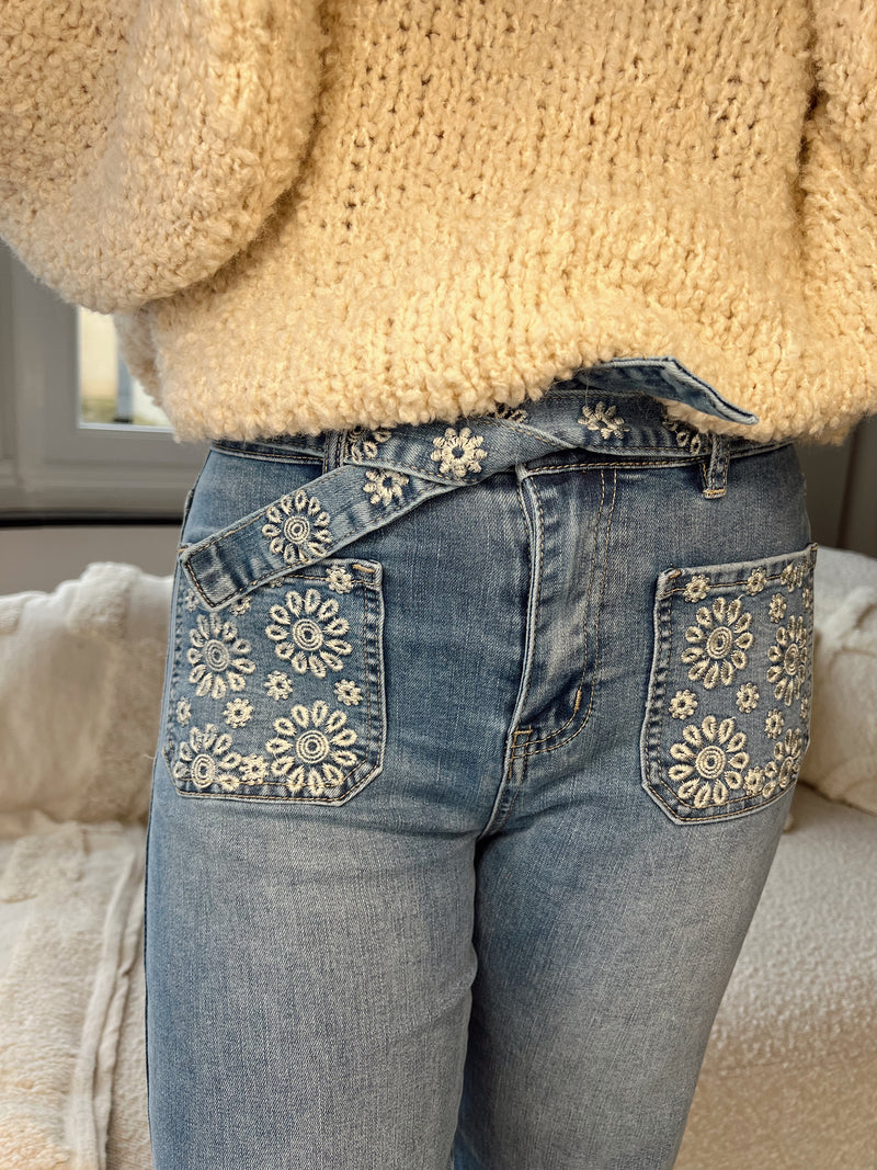 Flower jeans