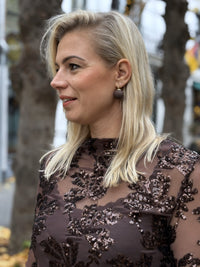 Pailletten truitje bruin