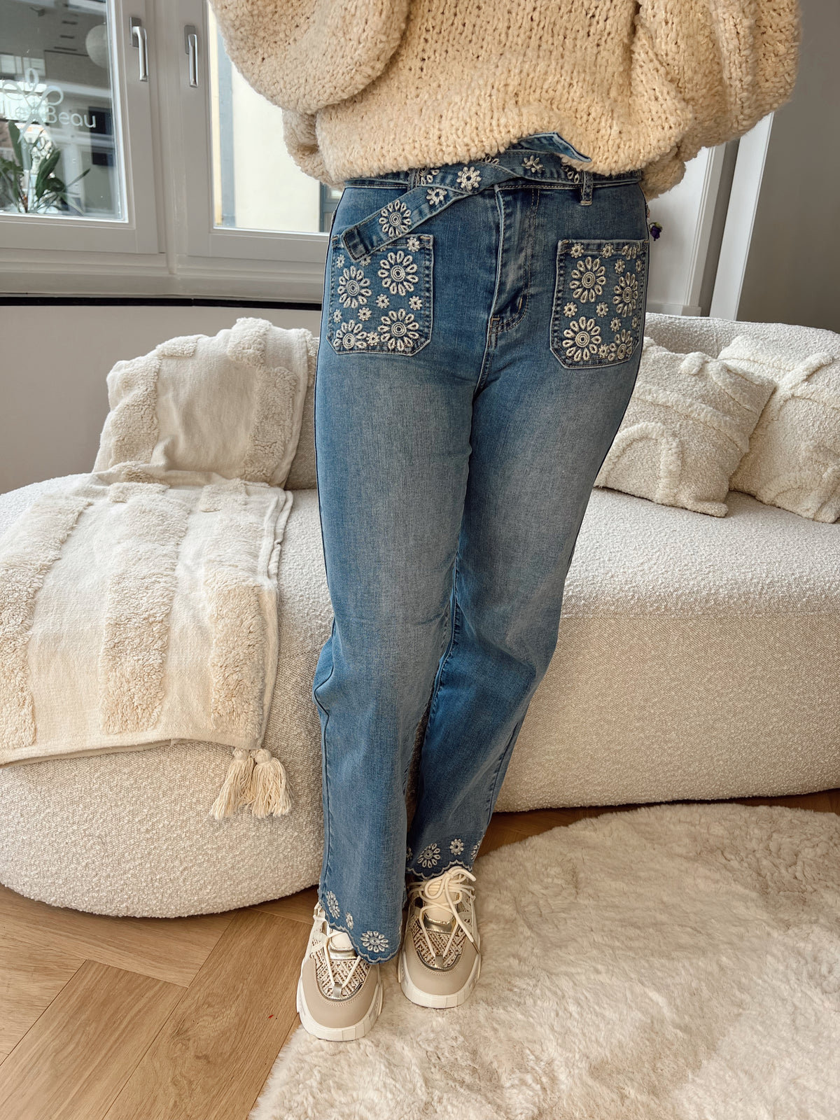 Flower jeans