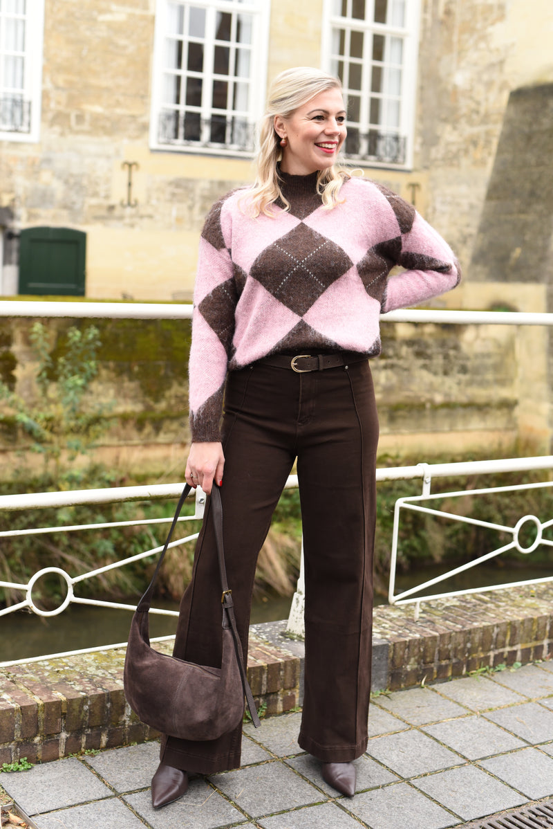 Sera trui met ruitpatroon