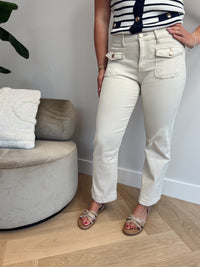Beige chic denim