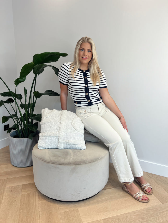 Beige chic denim