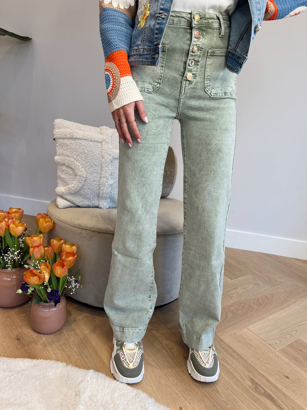 Groene denim