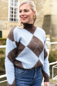 Sera trui met ruitpatroon