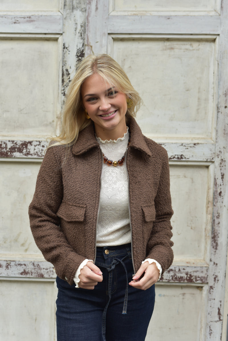 Jumelles jas Lulumary wol bruin