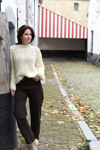 Ida grof gebreide trui crème