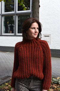 Ida grof gebreide trui oranje