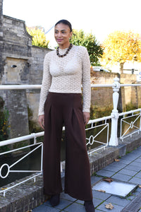 Marcin pantalon bruin