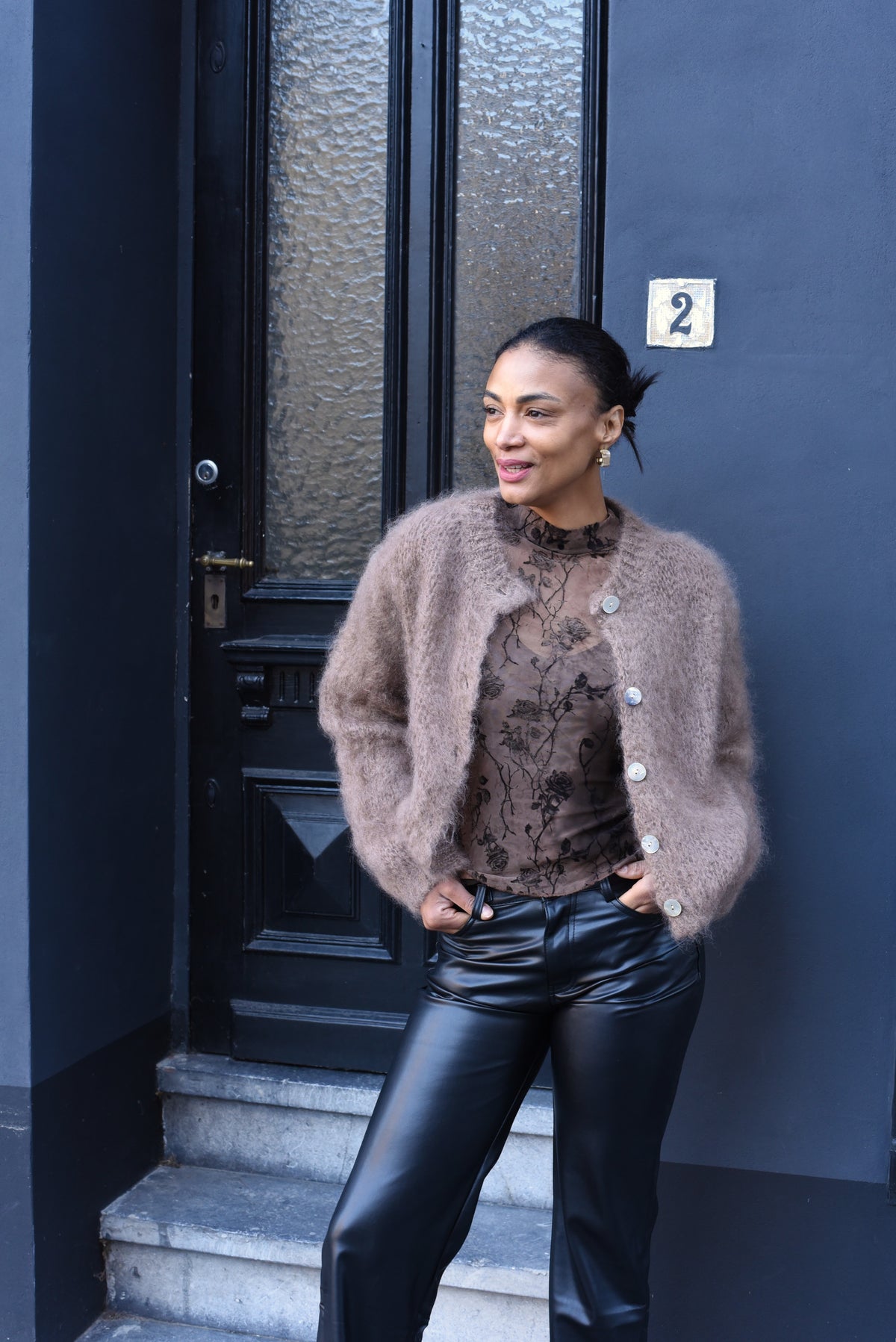 Misty vest kid mohair