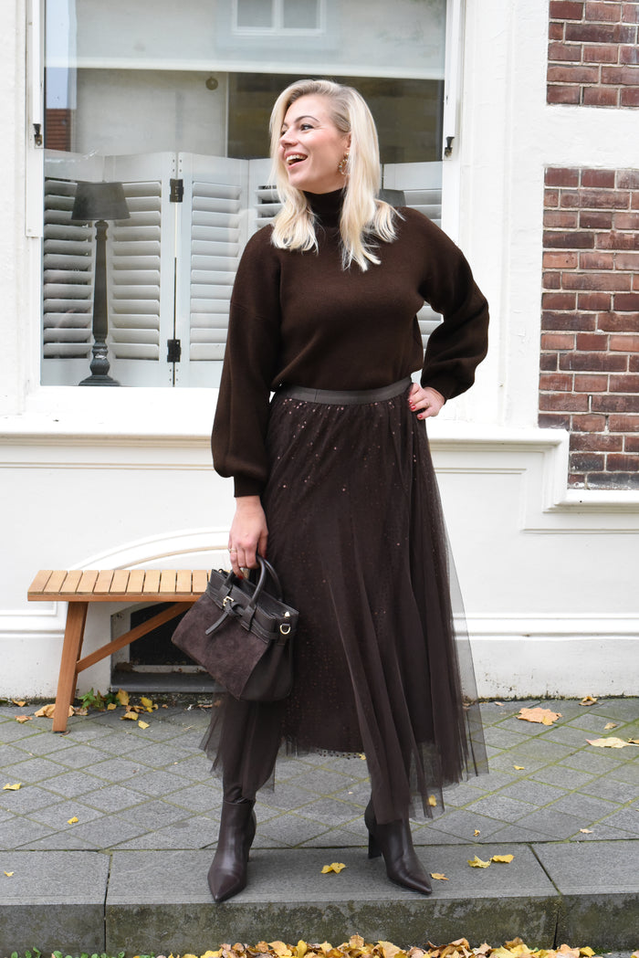 Pailletten plissé rok