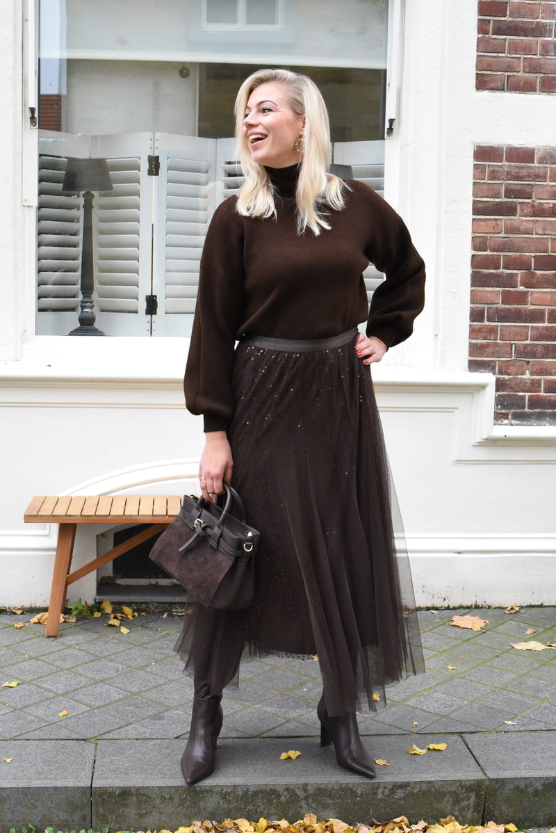 Pailletten plissé rok