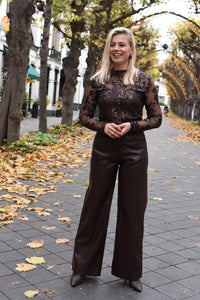Laulia lederlook broek
