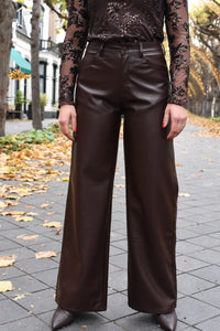 Laulia lederlook broek