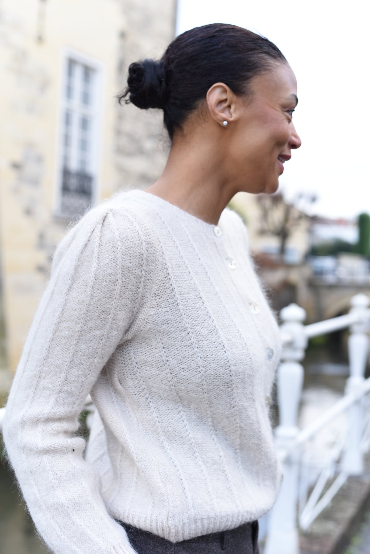 Andro Kid Mohair vest Beige