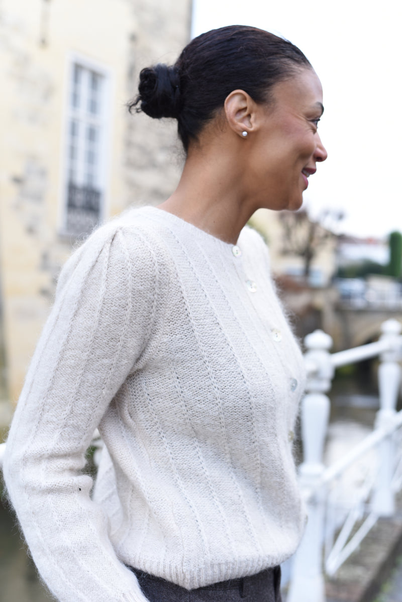 Andro Kid Mohair vest Beige