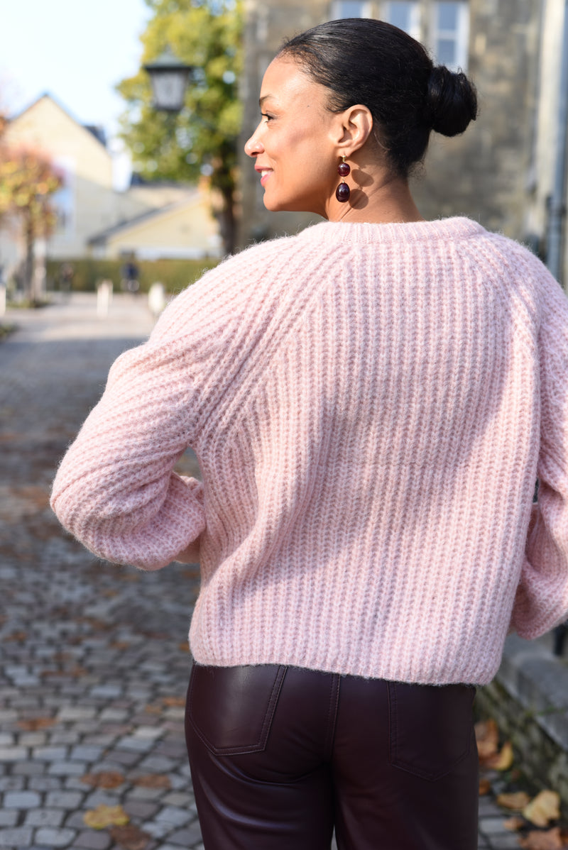 Lili roze wolmix vest