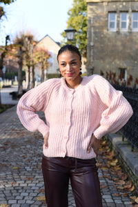 Lili roze wolmix vest