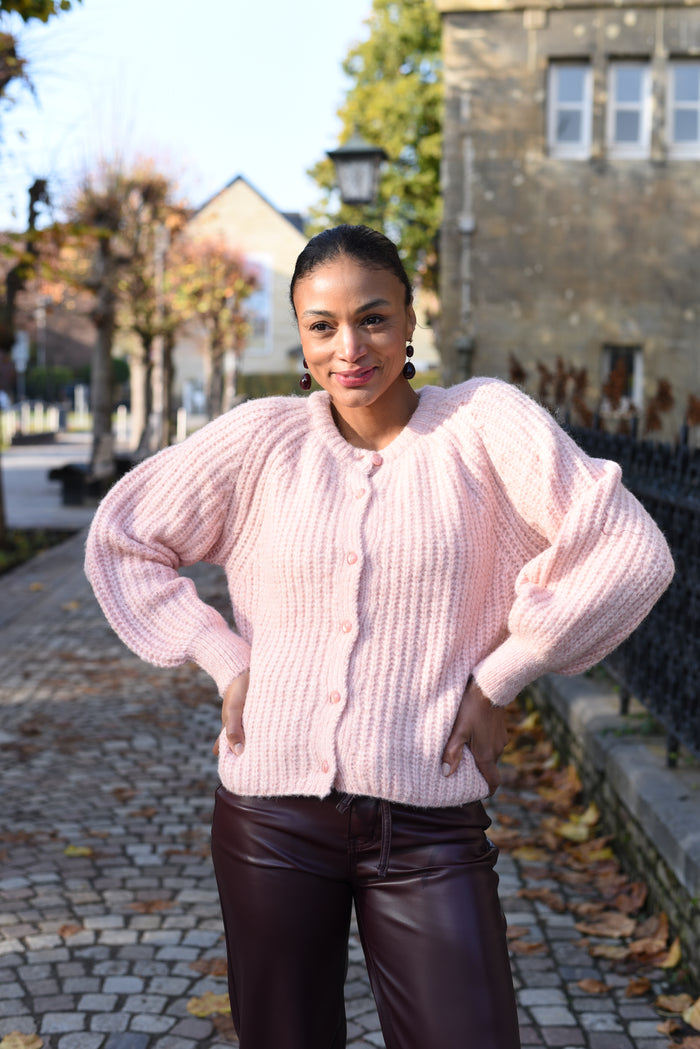 Lili roze wolmix vest