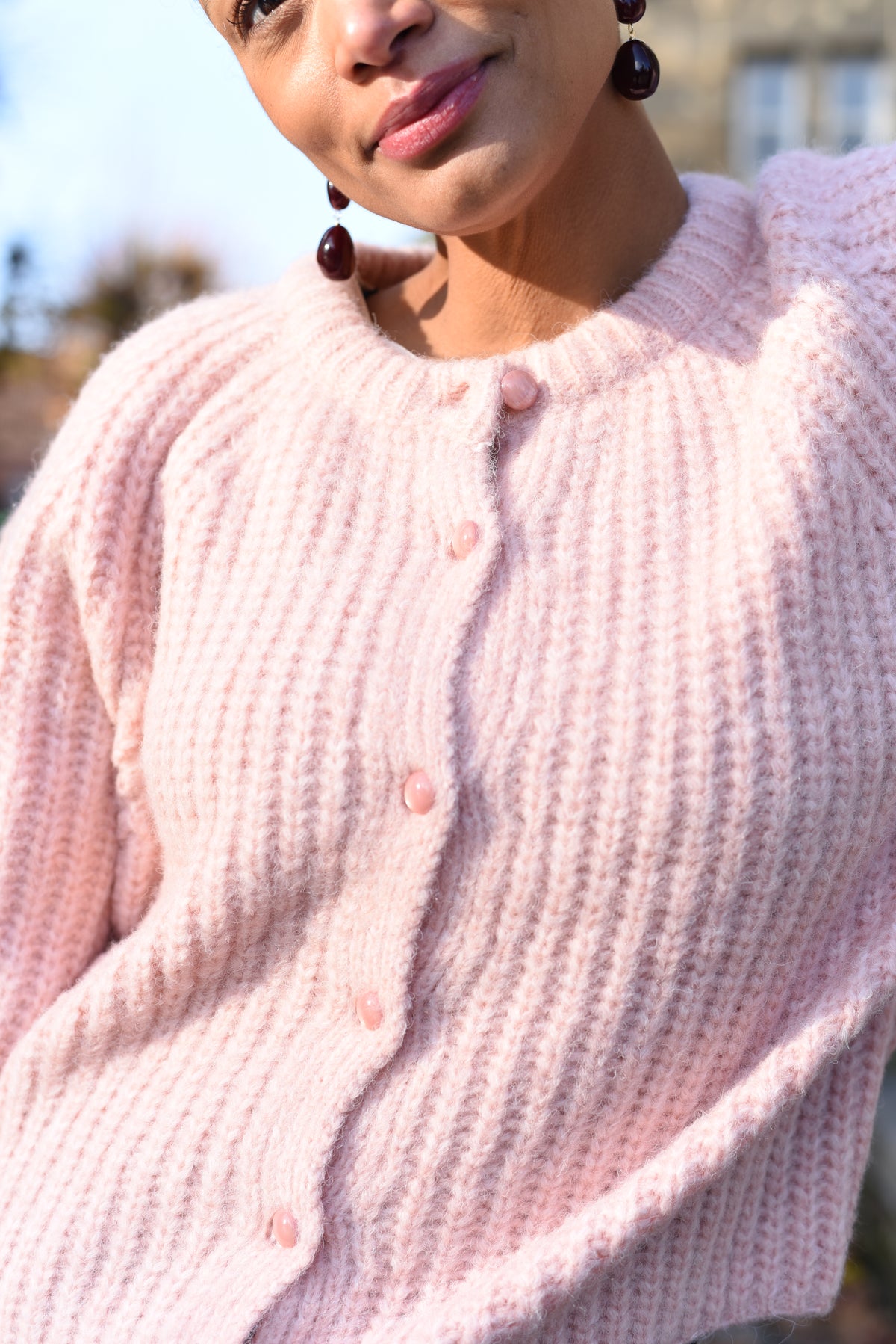 Lili roze wolmix vest