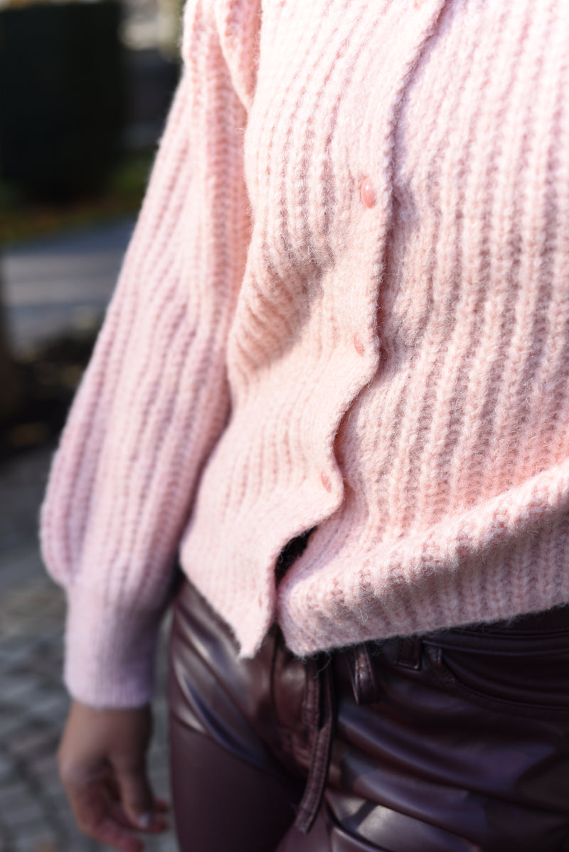 Lili roze wolmix vest