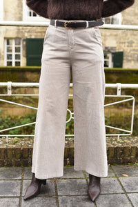 Juno corduroy broek taupe
