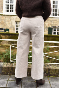 Juno corduroy broek taupe