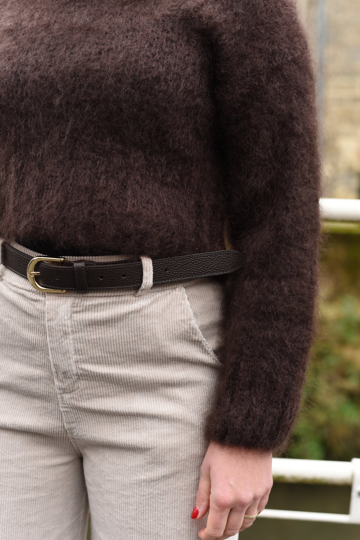 Juno corduroy broek taupe