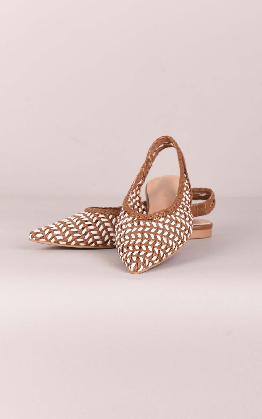 Gevlochten Platte Slingbacks