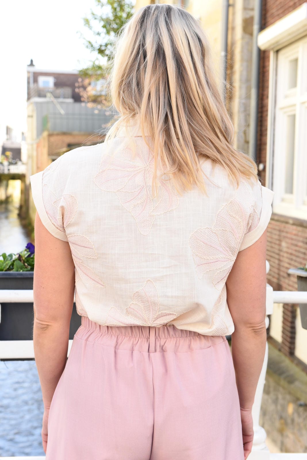 Romy Blouse met korte mouwen 100% Katoen