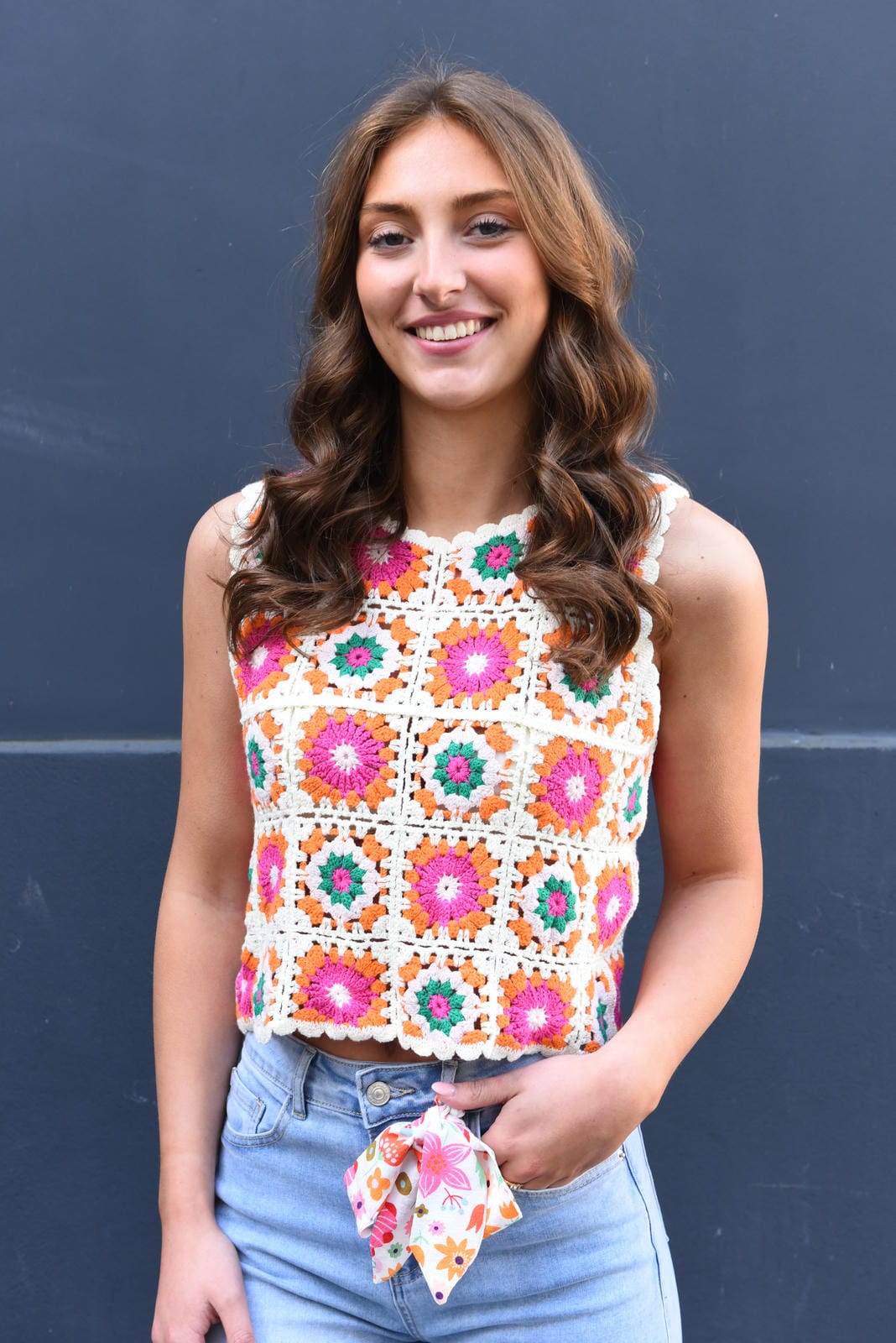 Moza Top kleurrijk en mouwloos