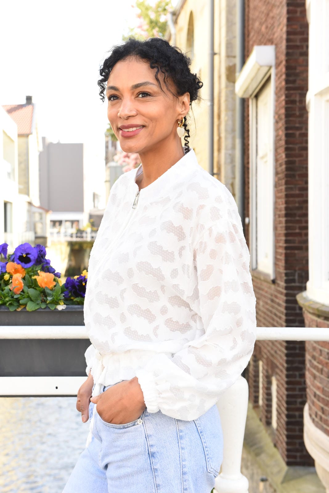 Blanco Blouse met Rits