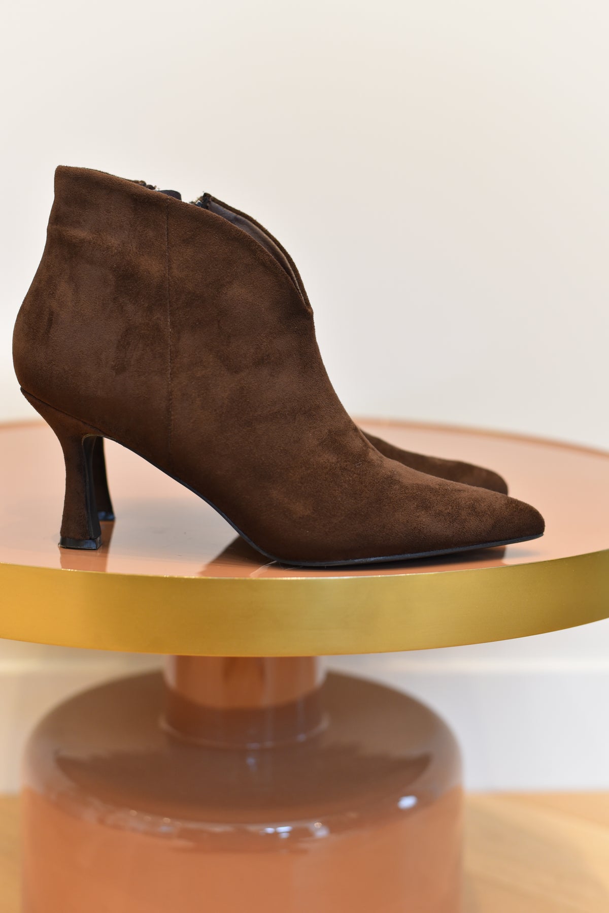 Monaco suède look enkellaarsjes in 4 kleuren