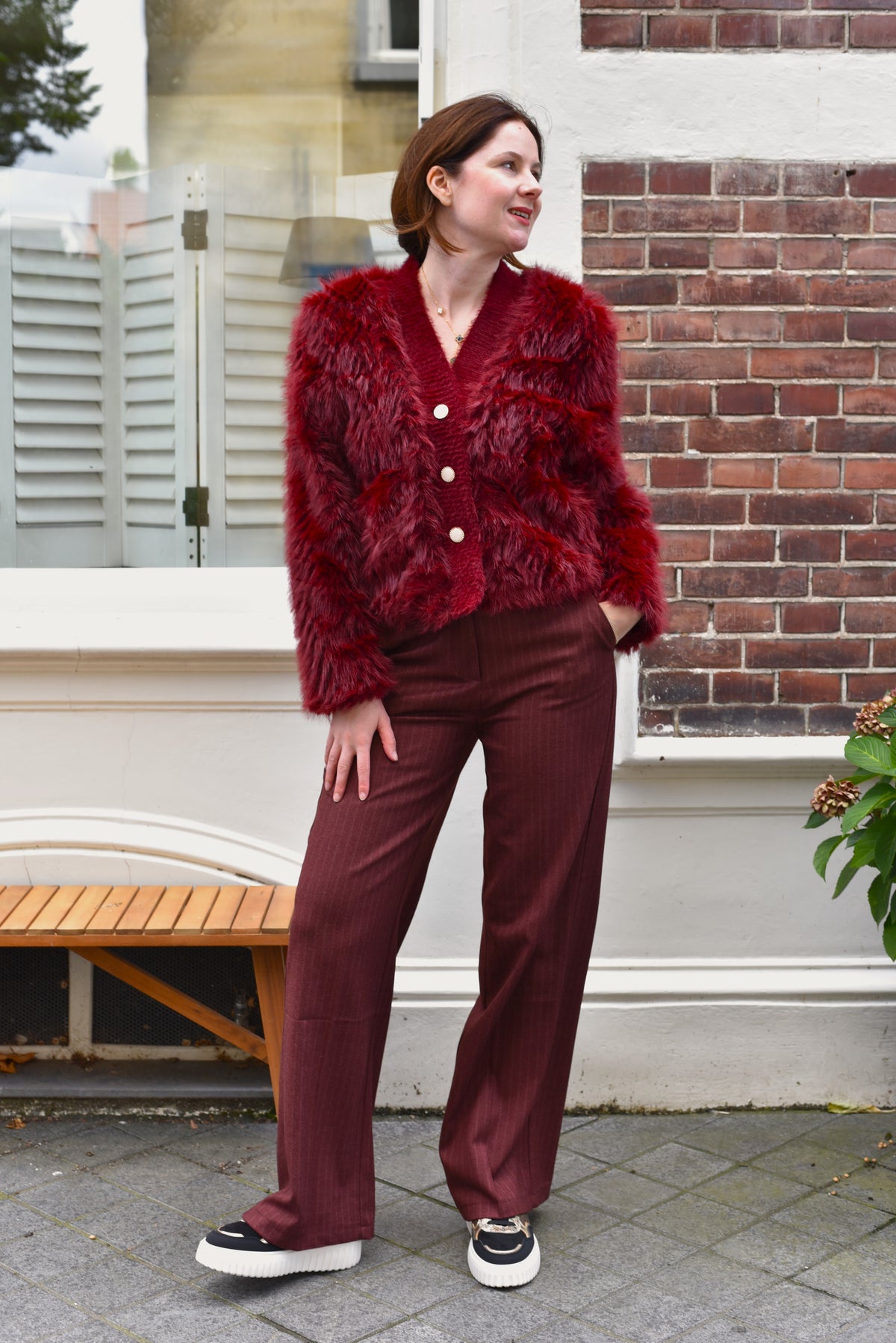 Corvis vest bordeaux - gebreid damesvest - Mela