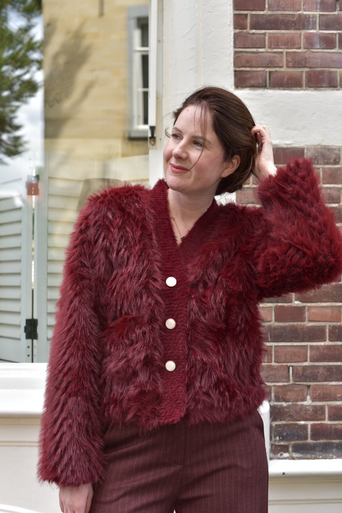 Corvis vest bordeaux - gebreid damesvest - Mela