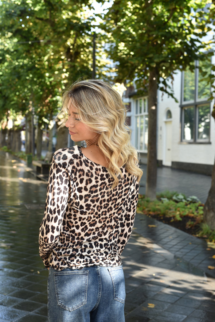 Sofia truitje in 2 kleuren panterprint