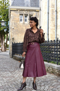Vera lederlook rok