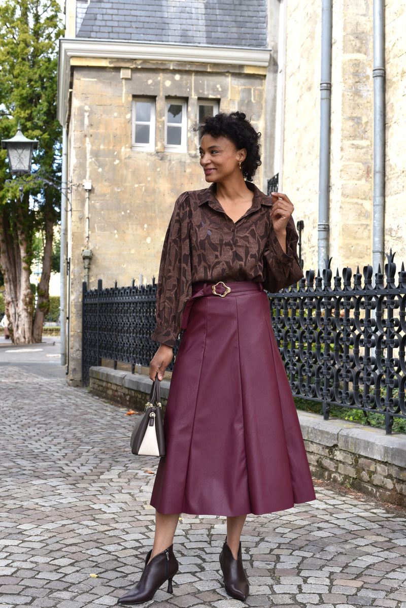 Vera lederlook rok